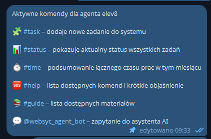 Lista komend asystenta AI w grupie na komunikatorze